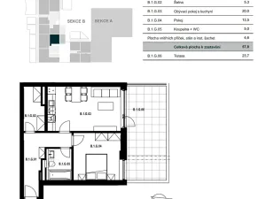 Prodej bytu 2+kk, Brno, třída Kpt. Jaroše, 57 m2