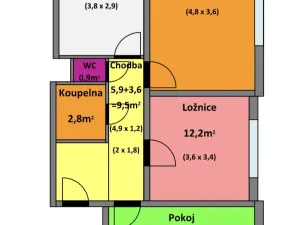 Prodej bytu 3+1, Zlín, Padělky VI, 76 m2