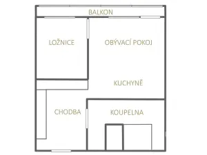 Pronájem bytu 2+kk, Bílina, Bezejmenná, 49 m2