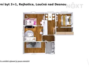 Prodej bytu 3+1, Loučná nad Desnou, 89 m2