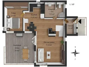 Prodej rodinného domu, Divišov, V Dolích, 129 m2