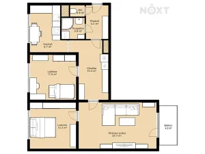 Prodej bytu 3+1, Týn nad Vltavou, Vodňanská, 71 m2