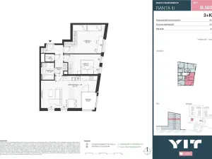 Prodej bytu 3+kk, Praha - Hlubočepy, Wassermannova, 74 m2