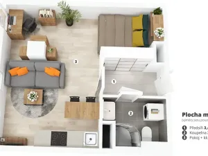 Pronájem bytu 1+kk, Praha - Holešovice, Jankovcova, 33 m2