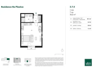 Prodej bytu 1+kk, Praha - Smíchov, Nádražní, 37 m2