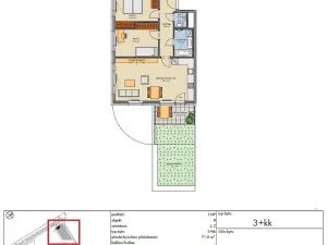Prodej bytu 3+kk, Praha - Hlubočepy, Vítové, 72 m2