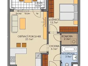 Prodej bytu 2+kk, Praha - Ruzyně, Stočesova, 52 m2