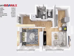 Pronájem bytu 2+kk, Pelhřimov, Pražská, 40 m2