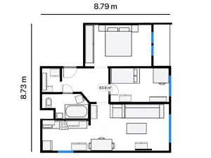 Prodej bytu 3+1, Libčice nad Vltavou, Pod Saharou, 62 m2