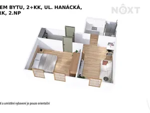 Pronájem bytu 2+kk, Šumperk, Hanácká, 37 m2