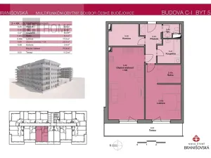 Prodej bytu 2+kk, České Budějovice, Čakovská, 77 m2