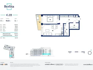 Pronájem bytu 2+kk, Beroun, Na Parkáně, 66 m2