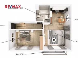 Pronájem bytu 2+kk, Lavičky, 60 m2