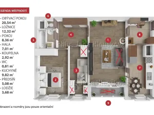 Pronájem bytu 3+1, Praha - Chodov, Bachova, 67 m2