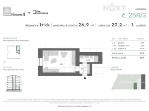 Prodej bytu 1+kk, Praha - Vysočany, Pod pekárnami, 27 m2