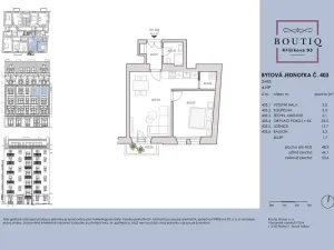 Prodej bytu 2+kk, Praha - Karlín, Křižíkova, 49 m2