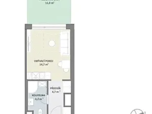 Prodej bytu 1+kk, Praha - Hlubočepy, Na Zlíchově, 26 m2