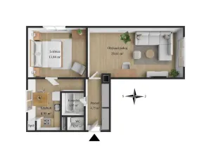 Prodej bytu 2+1, Vlašim, Družstevní, 51 m2