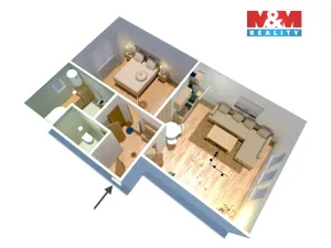 Pronájem bytu 2+kk, Chvalovice, 49 m2