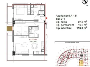 Prodej bytu 3+kk, Kavaja, Albánie, 97 m2