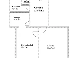 Prodej bytu 2+1, Brno, Rybářská, 72 m2
