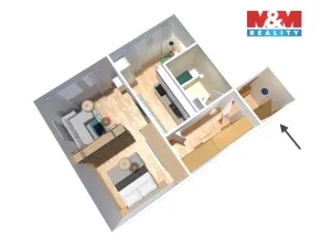 Prodej bytu 1+1, Vimperk - Vimperk II, Mírová, 43 m2