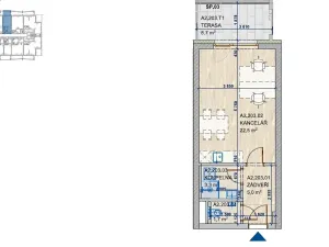 Pronájem bytu 1+kk, Brno, Komárovská, 33 m2