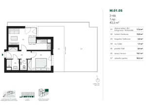 Pronájem bytu 2+kk, Praha - Stodůlky, Ujgurská, 44 m2