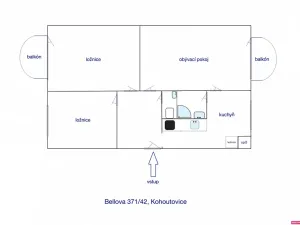 Pronájem bytu 3+1, Brno, Bellova, 76 m2