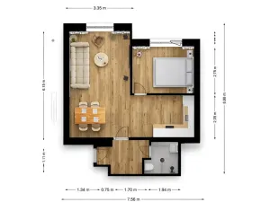 Pronájem bytu 2+kk, Praha - Vršovice, Rybalkova, 44 m2