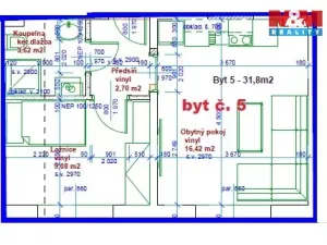 Pronájem bytu 1+1, Mariánské Lázně - Úšovice, Palackého, 32 m2