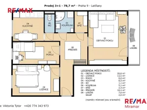 Prodej bytu 3+1, Praha - Letňany, Rýmařovská, 77 m2