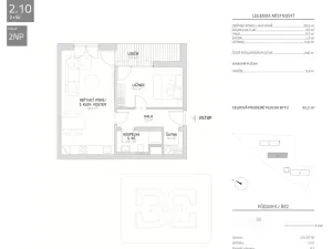 Pronájem bytu 2+kk, Praha - Kbely, Plzákova, 52 m2