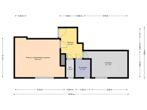 Pronájem bytu 1+kk, Praha - Dejvice, České družiny, 43 m2