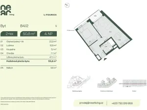 Prodej bytu 2+kk, Praha - Libeň, Na kopečku, 48 m2