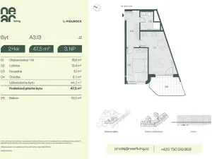 Prodej bytu 2+kk, Praha - Libeň, Na kopečku, 45 m2