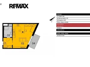 Pronájem bytu 1+kk, Praha - Smíchov, Kobrova, 43 m2