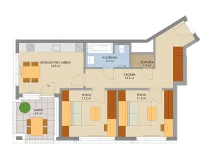 Prodej bytu 2+1, Praha, Gollové, 59 m2