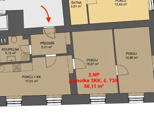 Pronájem bytu 2+1, Jihlava, Farní, 56 m2