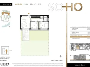 Prodej bytu 3+kk, Praha - Holešovice, Jankovcova, 83 m2