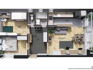 Pronájem bytu 3+kk, Praha - Braník, Žalmanova, 65 m2