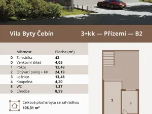 Prodej bytu 3+kk, Čebín, 64 m2