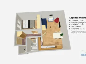 Pronájem bytu 2+kk, Praha - Břevnov, Dusíkova, 34 m2