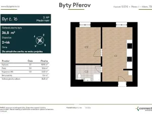 Prodej bytu 2+kk, Přerov, Husova, 37 m2