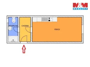 Pronájem bytu 1+kk, Ronov nad Doubravou, Zámecká, 31 m2