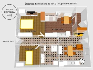 Prodej rodinného domu, Šlapanice, Komenského, 69 m2