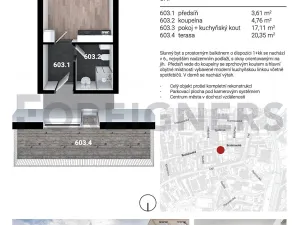 Pronájem bytu 1+kk, Brno, Bratislavská, 25 m2