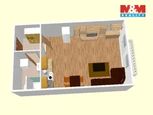 Pronájem bytu 1+kk, Praha - Letňany, Frýdecká, 27 m2