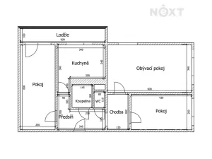 Pronájem bytu 3+1, Chrudim, Fibichova, 79 m2