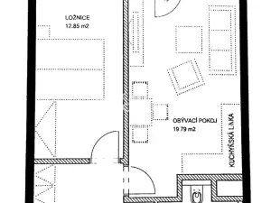 Pronájem bytu 2+kk, Praha - Vysočany, Pod Harfou, 46 m2